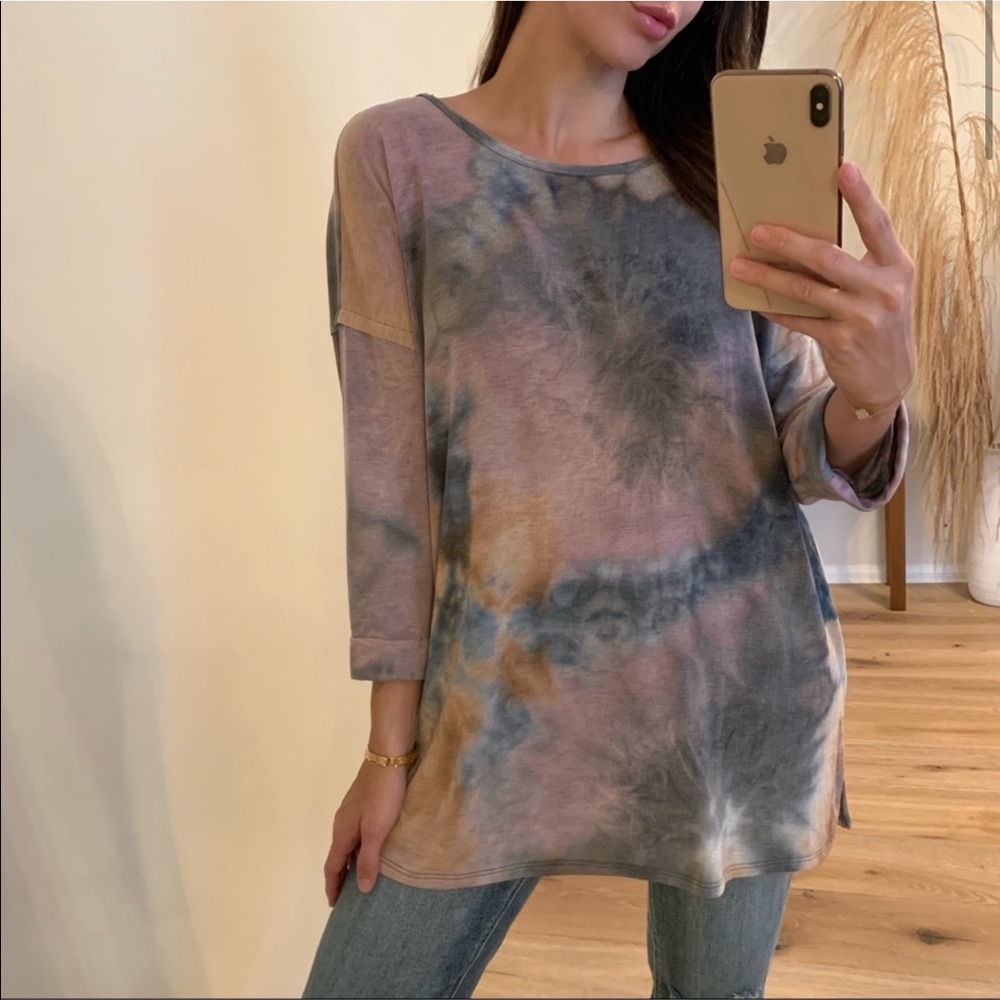 🔁 Fall 3/4 Sleeve Tie Dye Top